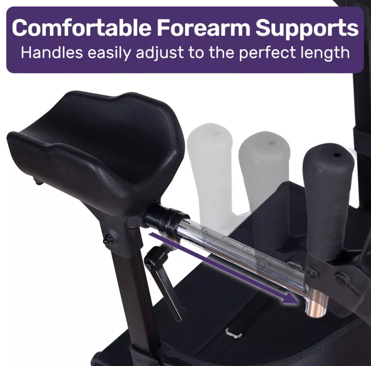 StrideAssist Upright Rollator - Folding Adjustable Walking Frame With Carry Bag And Standing Armrest