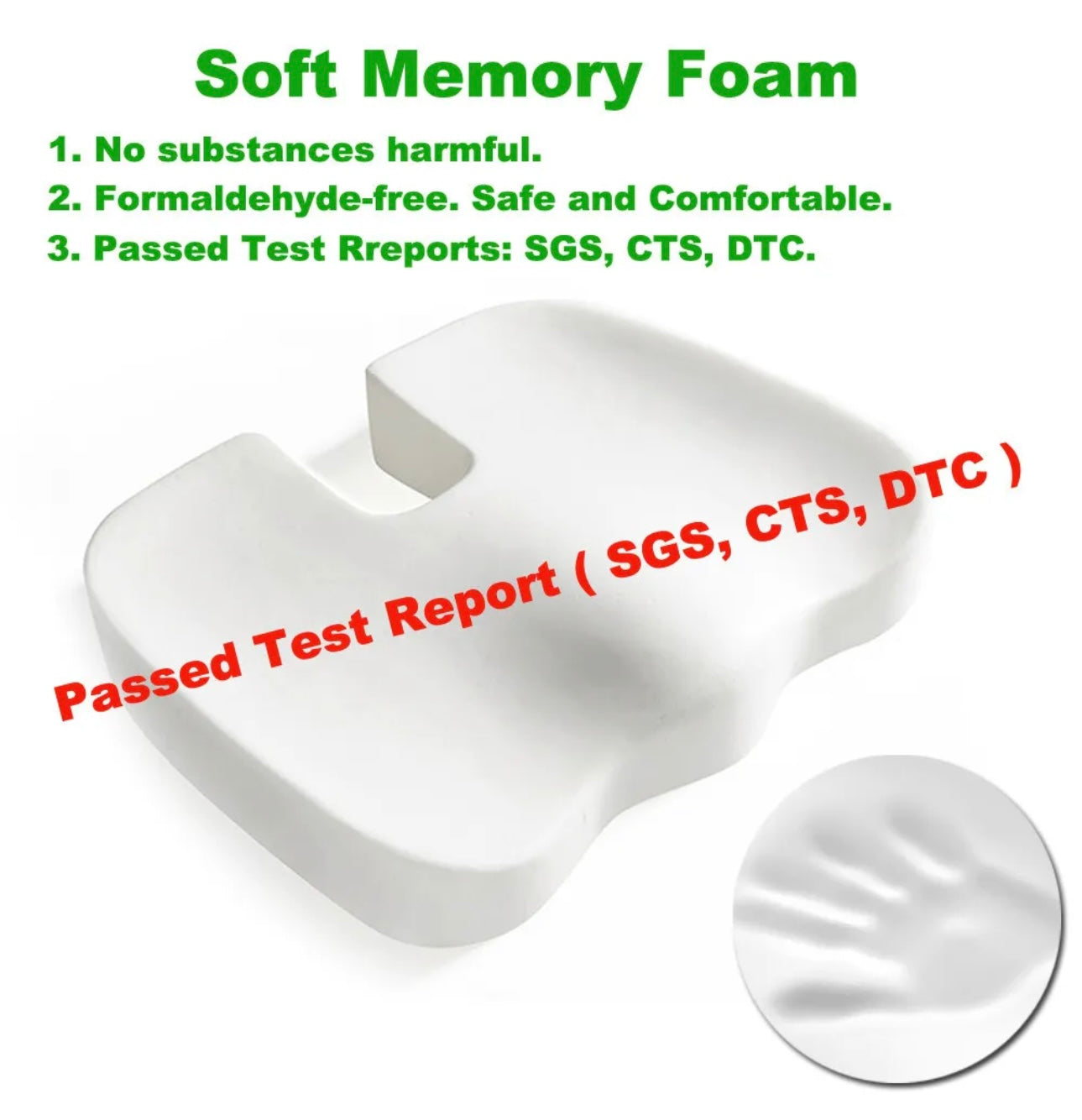 Wheelchair Cushion
- Memory Foam Non Slip Attachable