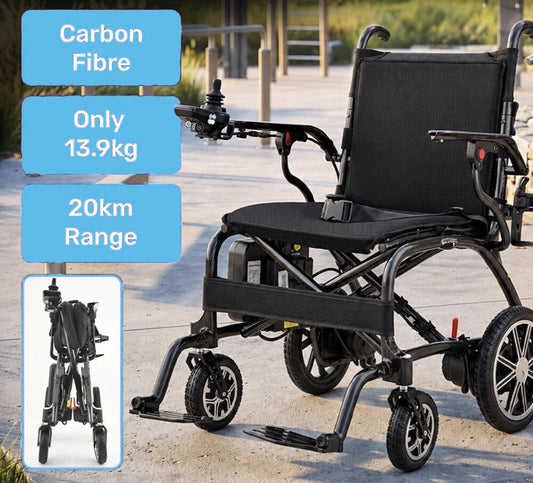 CarbonGlide X™ 13.9kg Ultra-Lightweight Carbon Fibre Electric Wheelchair