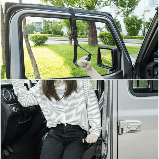 Vehicle standing aid handle in use