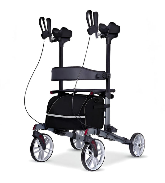 Upright rollator folding walking frame
