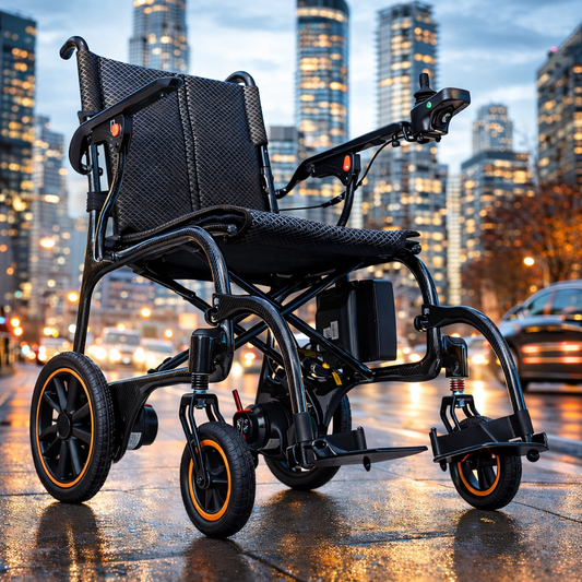 CarbonLite lightweight electric travel wheelchair