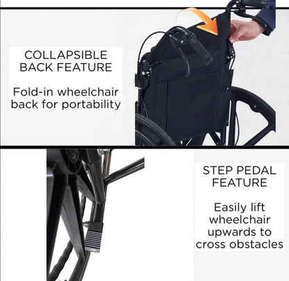 Self Rolling Portable Folding Light Wheelchair