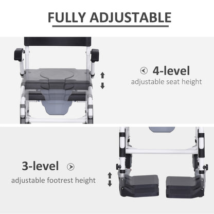 VersaCare Adjustable Commode Wheelchair