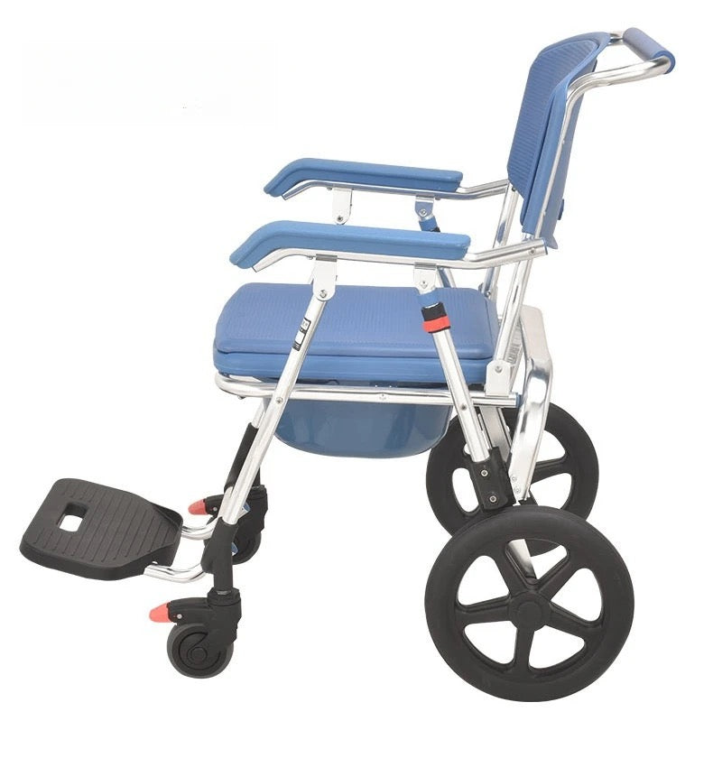 AquaFlex Deluxe: Folding Commode & Shower Wheelchair