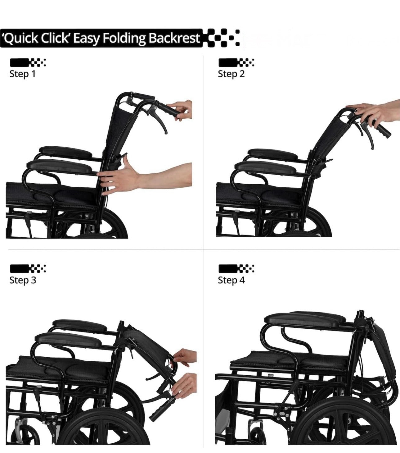 EasyFold - Portable Push Folding Wheelchair