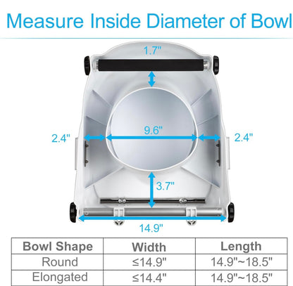 Adjustable Toilet Seat Raiser with Flip-Up Arm Rests