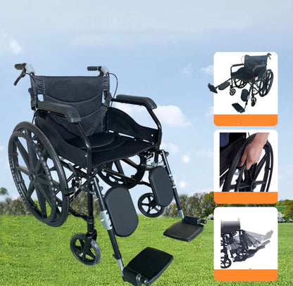 Self Rolling Portable Folding Light Wheelchair