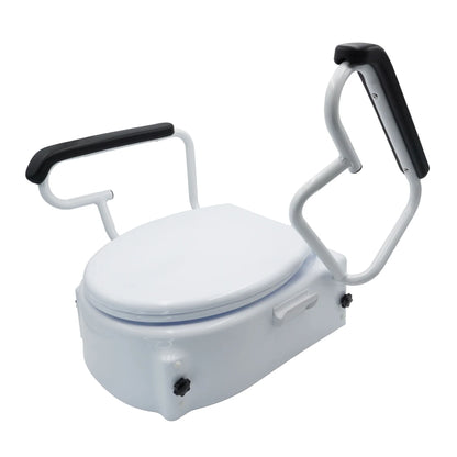 Adjustable Toilet Seat Raiser with Flip-Up Arm Rests