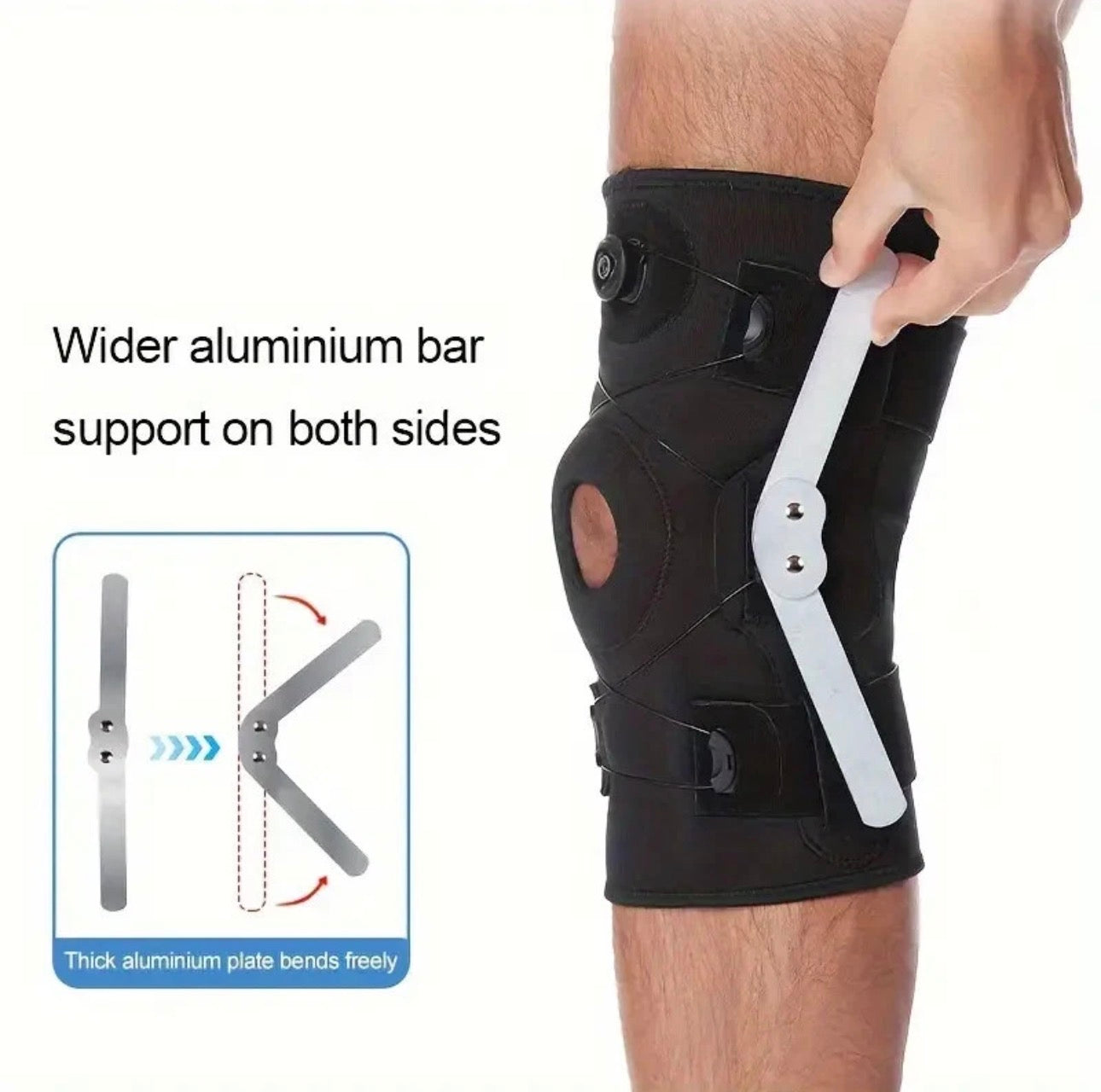 Hinged Knee Brace with Dial-Lock Adjustable Support — Patella Stabilizer for Sports & Pain Relief