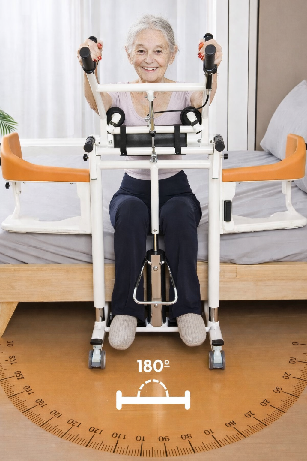 Hydraulic Patient Lift Transfer Chair Pro with Underarm Assist
