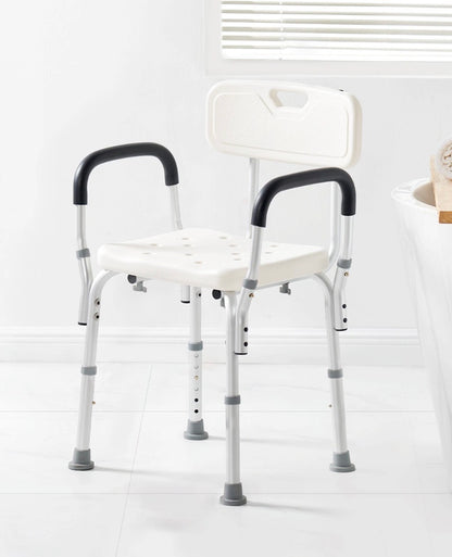 Adjustable Shower Chair Bath Seat With Back Rest