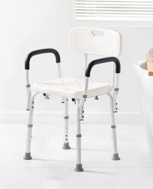 Adjustable Shower Chair Bath Seat With Back Rest