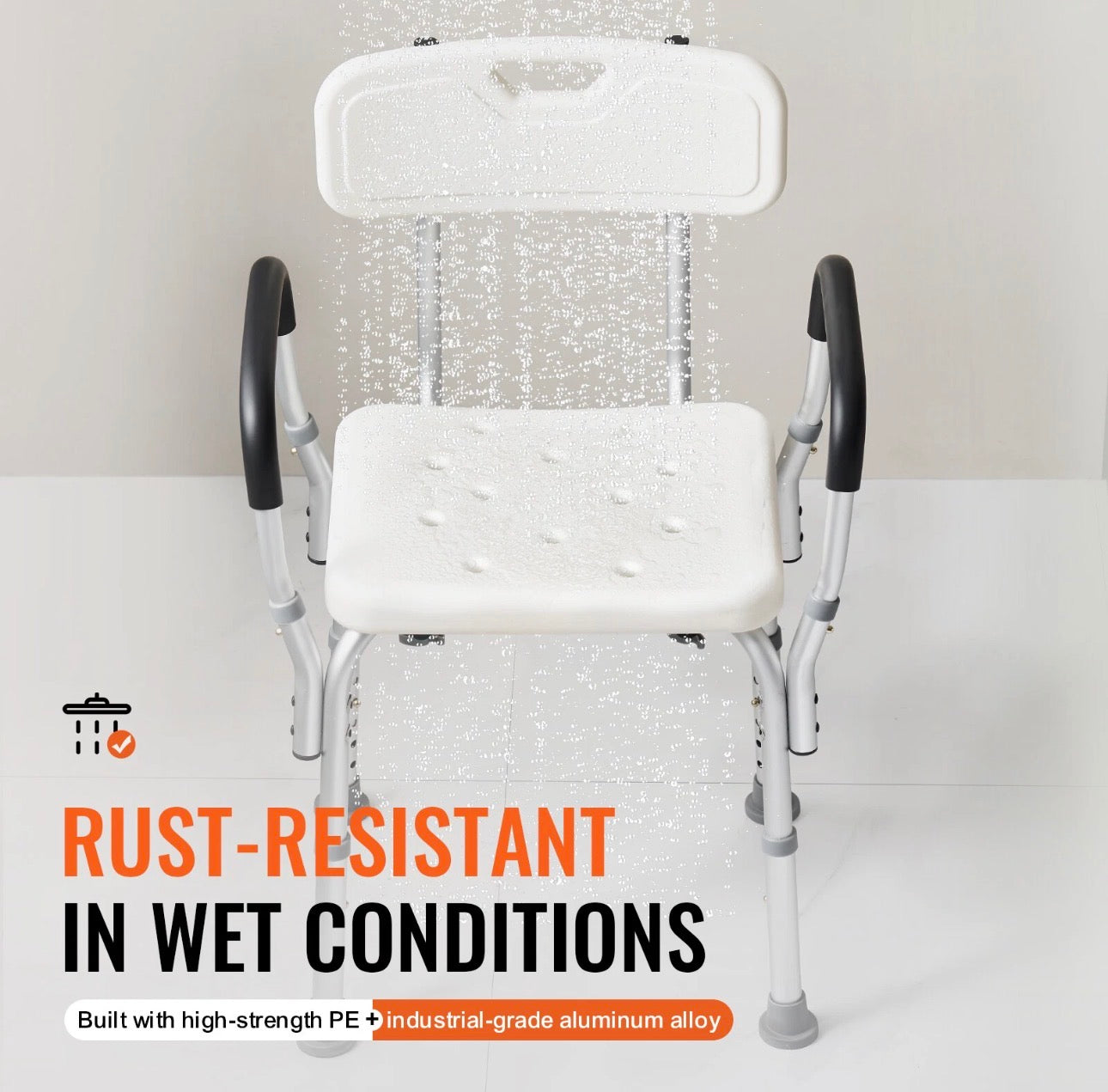 Adjustable Shower Chair Bath Seat With Back Rest