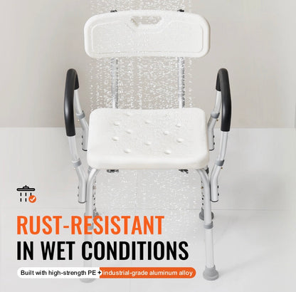 Adjustable Shower Chair Bath Seat With Back Rest