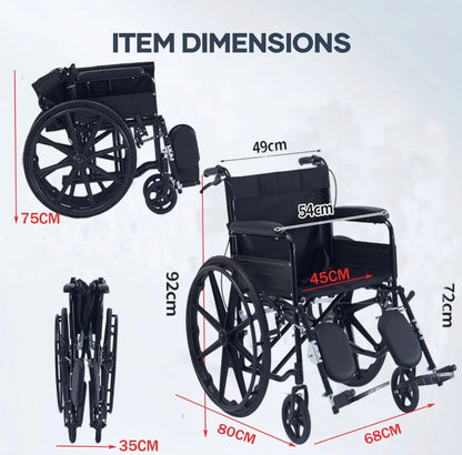 Self Rolling Portable Folding Light Wheelchair
