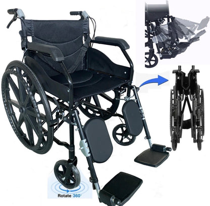 Self Rolling Portable Folding Light Wheelchair