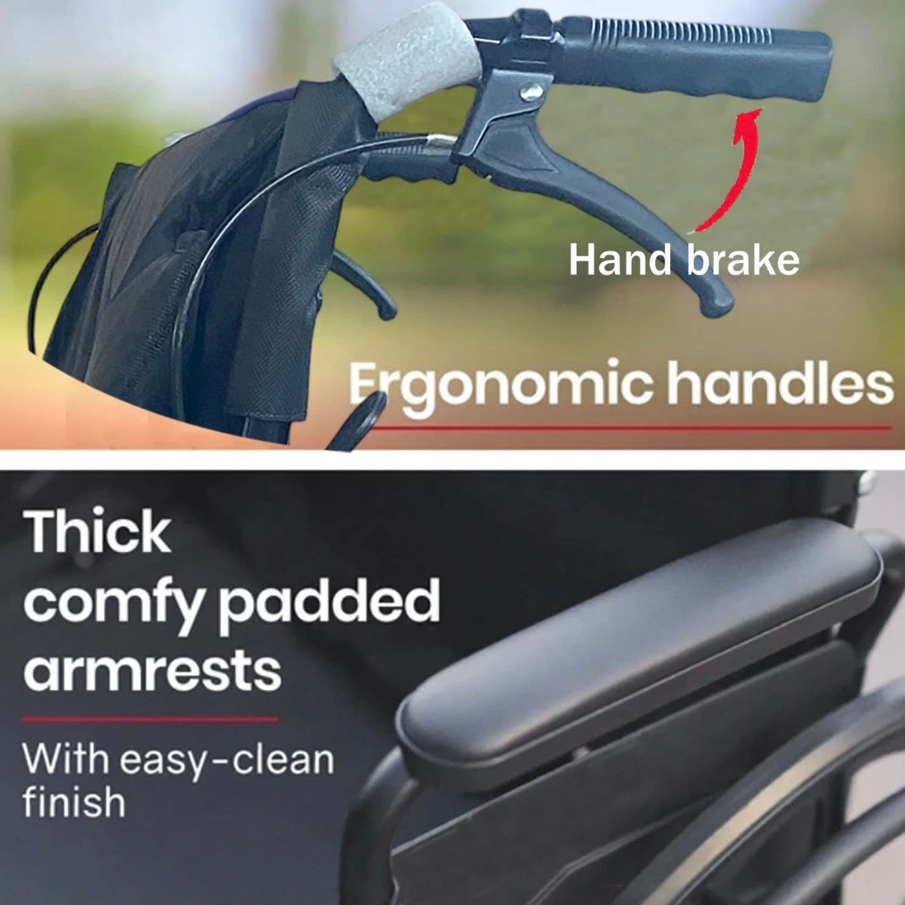 Self Rolling Portable Folding Light Wheelchair