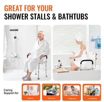 Adjustable Shower Chair Bath Seat With Back Rest