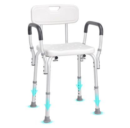 Adjustable Shower Chair Bath Seat With Back Rest
