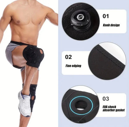 Hinged Knee Brace with Dial-Lock Adjustable Support — Patella Stabilizer for Sports & Pain Relief
