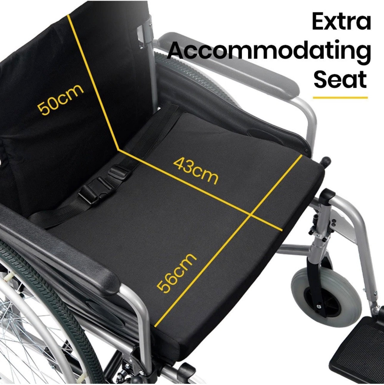 ComfortWide™ Extra Wide Self-Propelled Wheelchair | 56cm Seat | 150kg Capacity