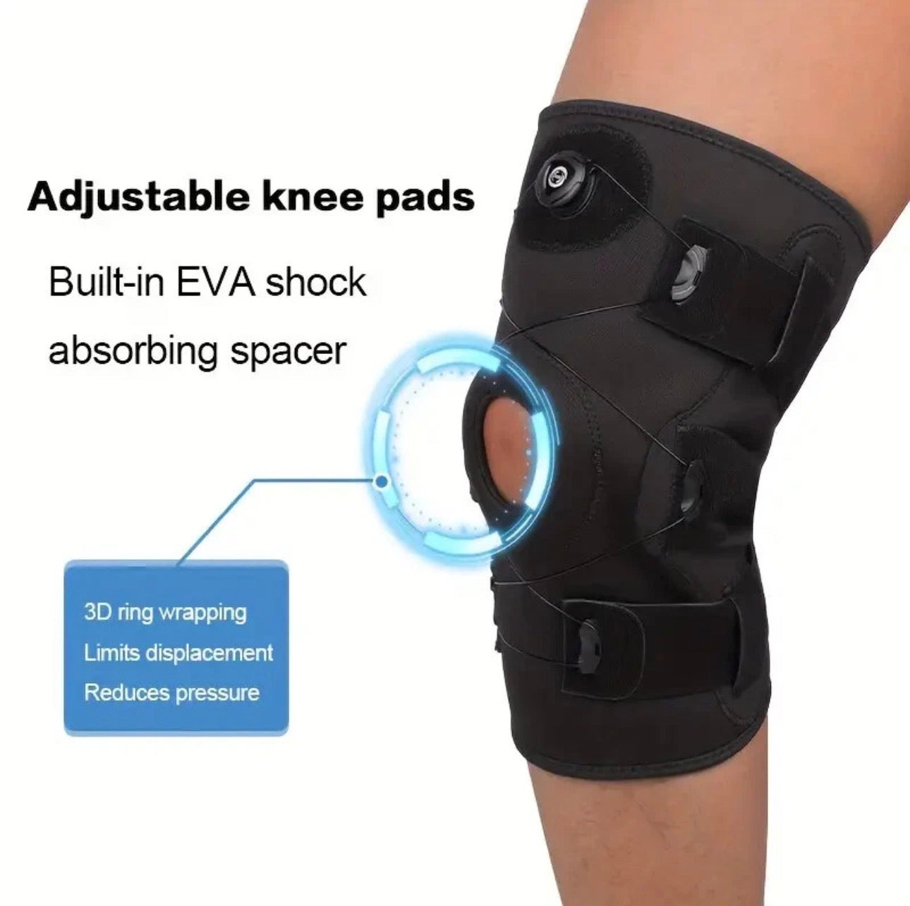 Hinged Knee Brace with Dial-Lock Adjustable Support — Patella Stabilizer for Sports & Pain Relief