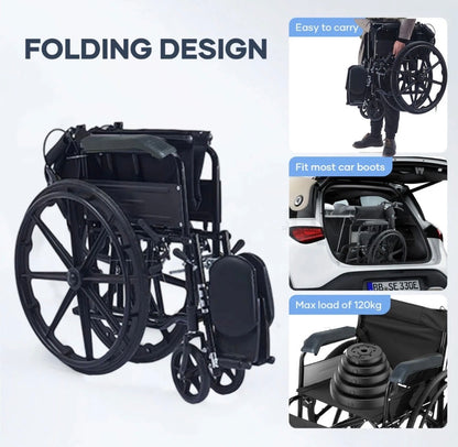 Self Rolling Portable Folding Light Wheelchair