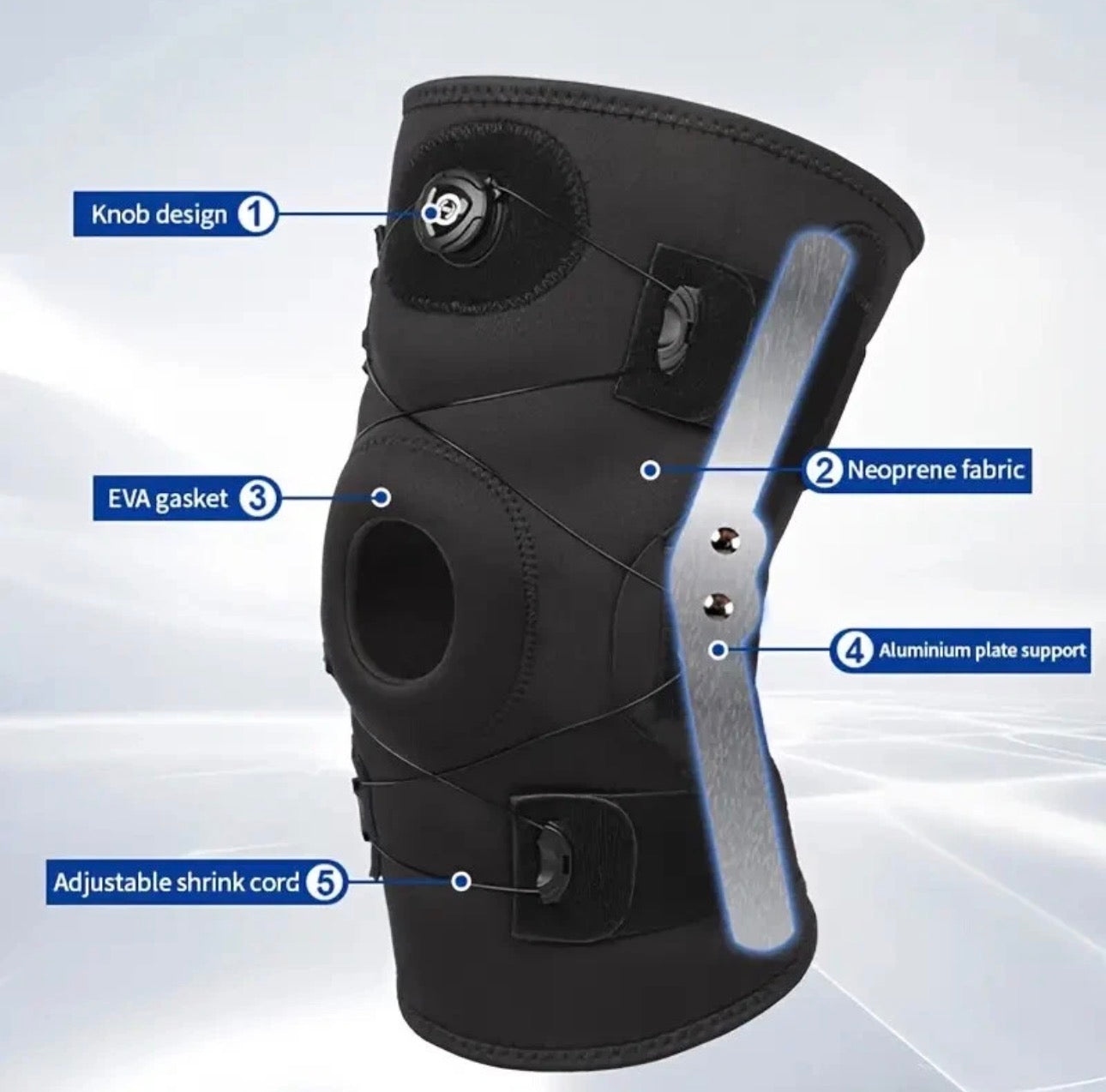 Hinged Knee Brace with Dial-Lock Adjustable Support — Patella Stabilizer for Sports & Pain Relief
