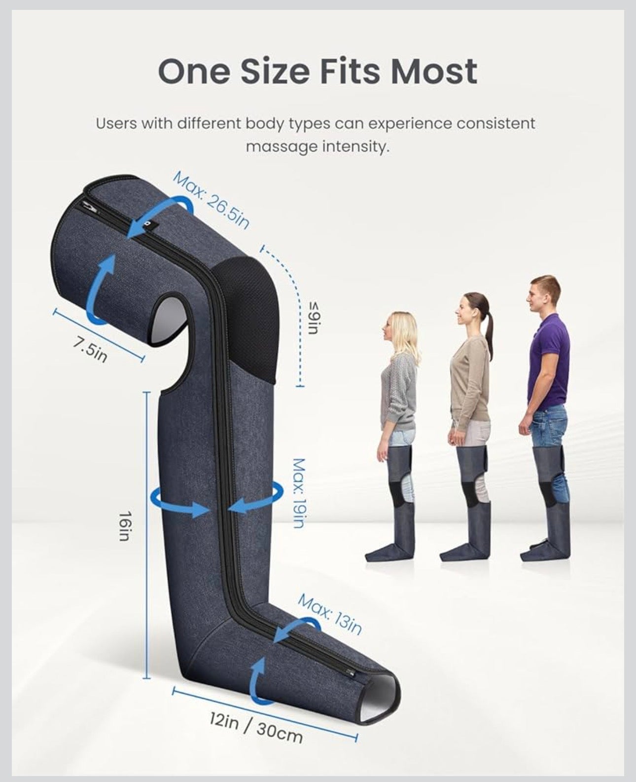 Air Pressure Leg Massager for Circulation and Relaxation, Calf Feet Thigh Massage, Sequential Wraps