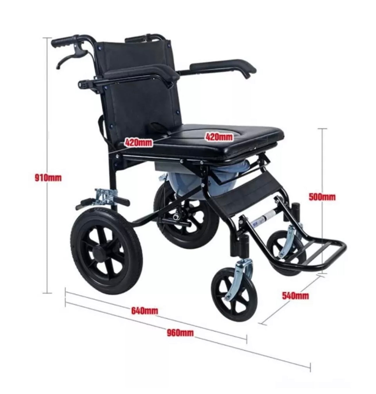 CareCompanion Lite - Folding Commode Wheelchair