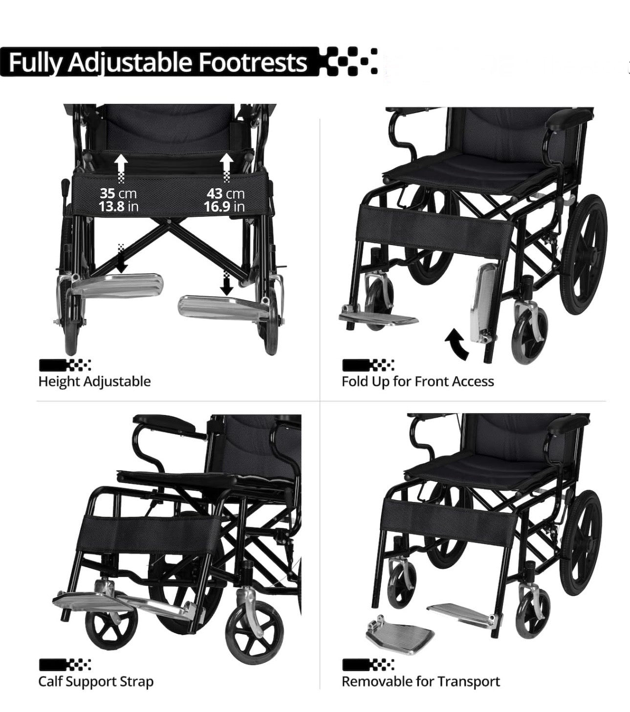 EasyFold - Portable Push Folding Wheelchair