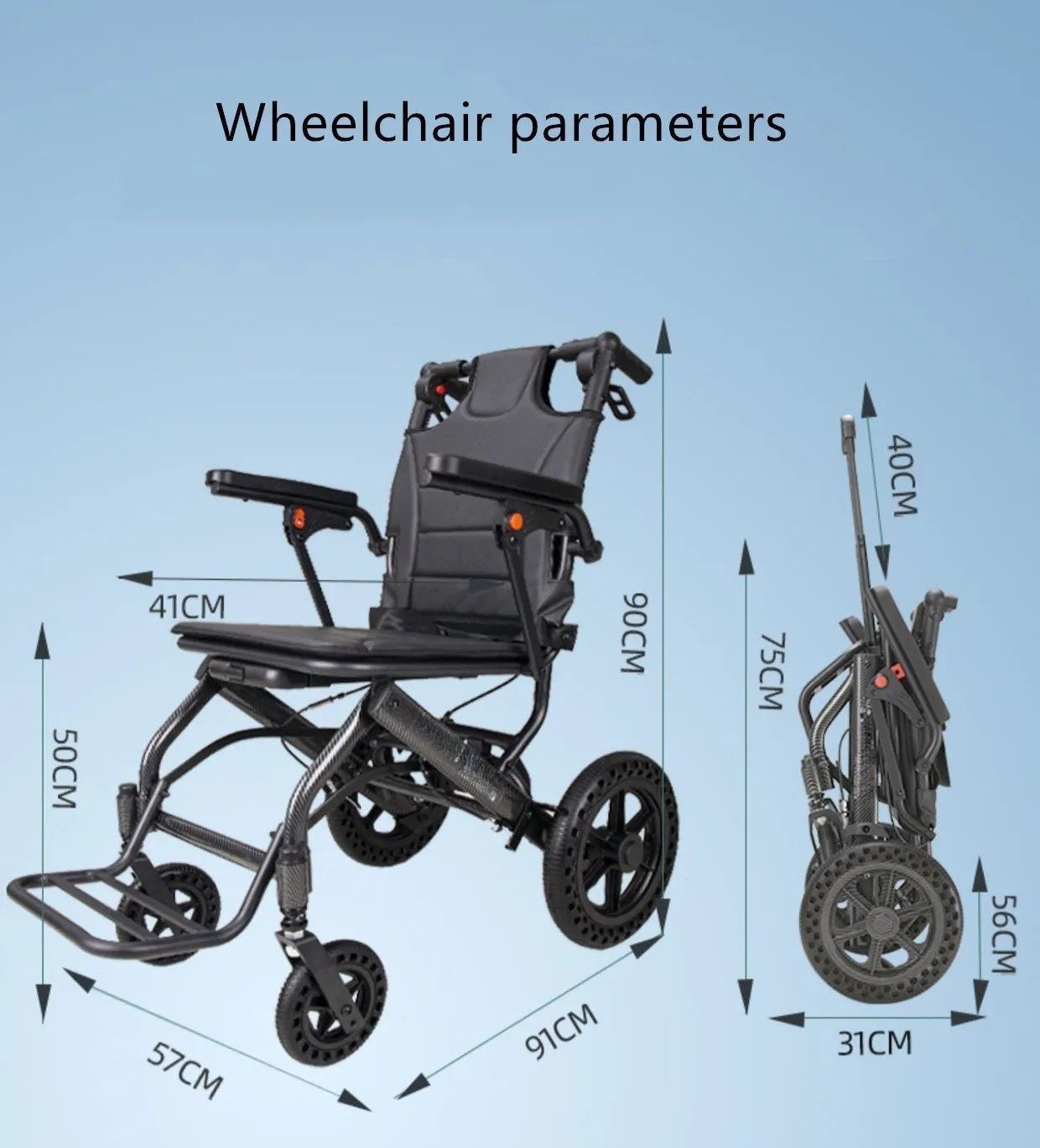 TitanLite: The Ultra-Light, Ultra-Sturdy Folding Rolling Manual Wheelchair