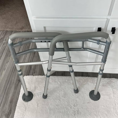 SafeFold Adjustable Suction Toilet Safety Rail — Foldable Support Frame