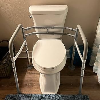 SafeFold Adjustable Suction Toilet Safety Rail — Foldable Support Frame
