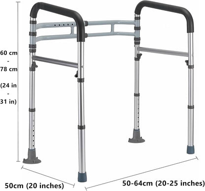 SafeFold Adjustable Suction Toilet Safety Rail — Foldable Support Frame