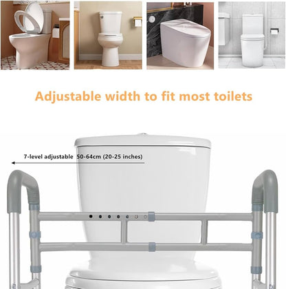 SafeFold Adjustable Suction Toilet Safety Rail — Foldable Support Frame