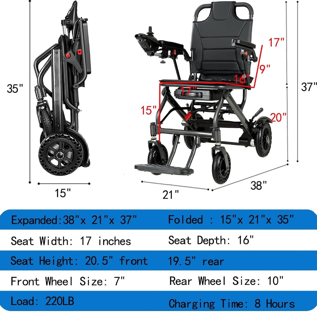 E-TitanLite - Electric Lightweight Folding Travel Wheelchair