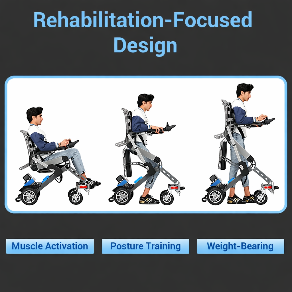 ElevateX Standing Electric Wheelchair for Rehabilitation Training