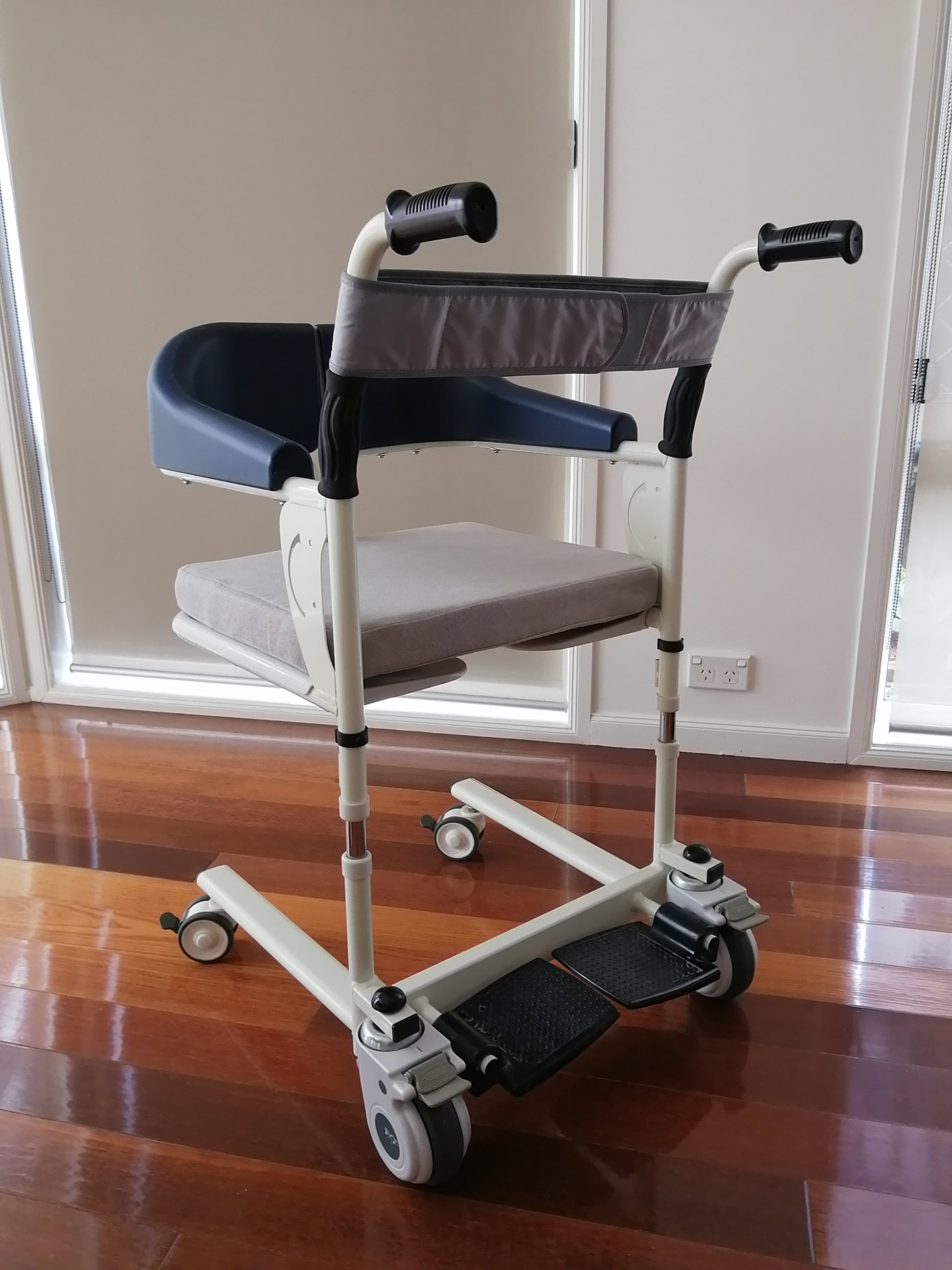 4-in-1 patient transfer commode wheelchair full view