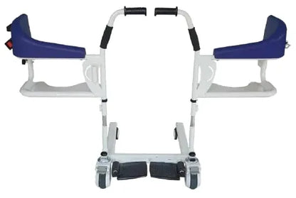 Patient transfer commode chair removable pan
