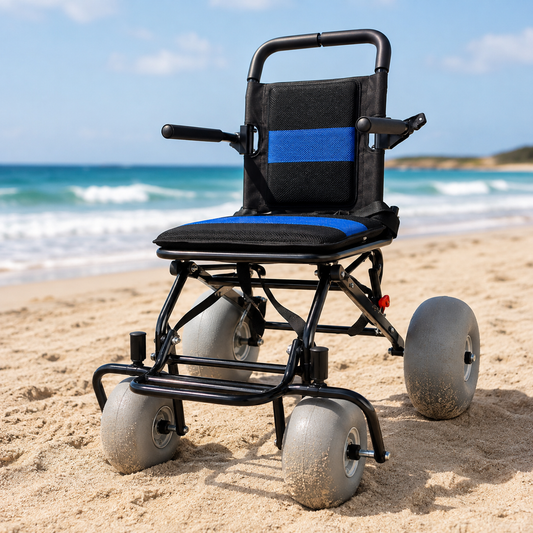 SandMate™ Foldable Beach Wheelchair with Balloon Sand Wheels