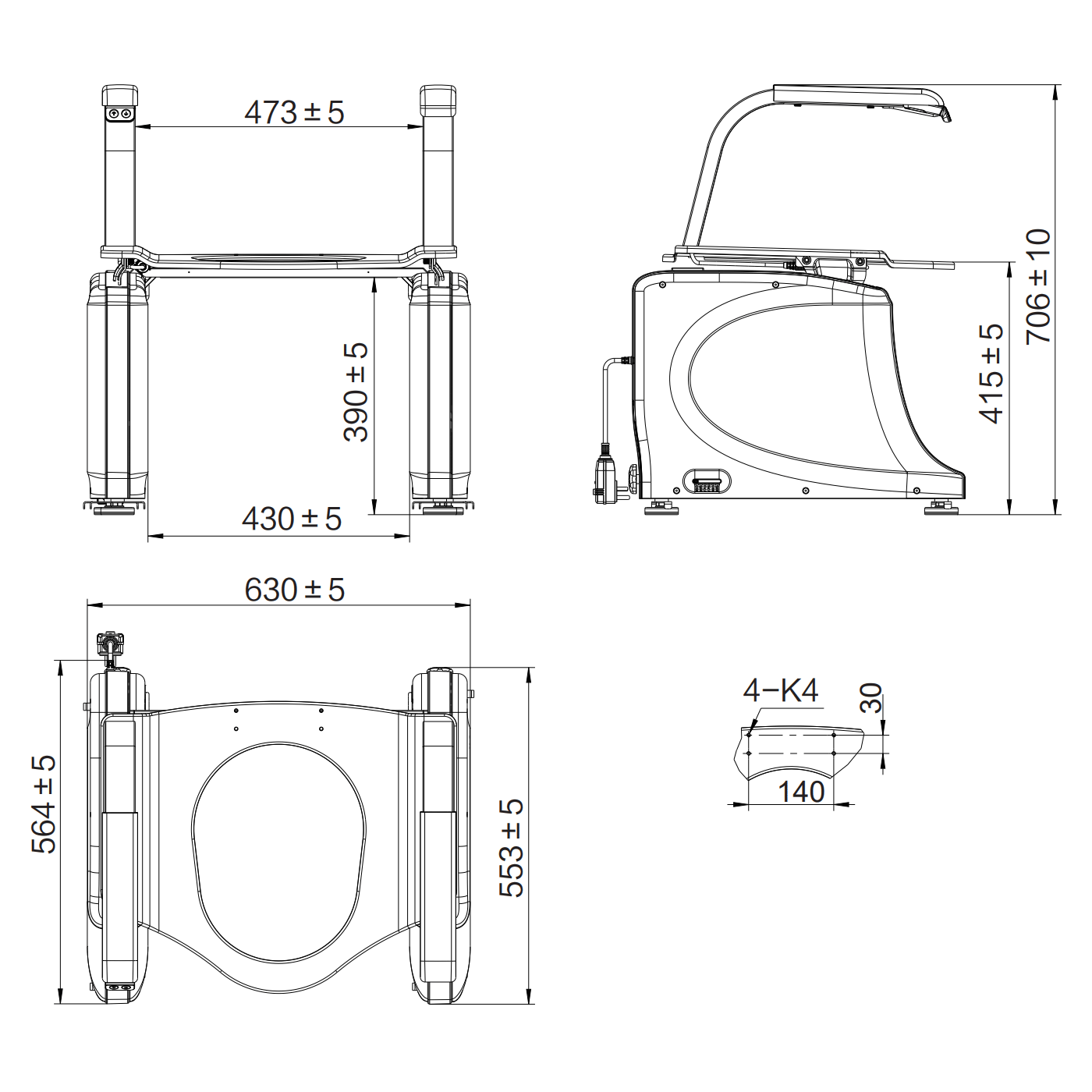 ElevEase Electric Toilet Lift