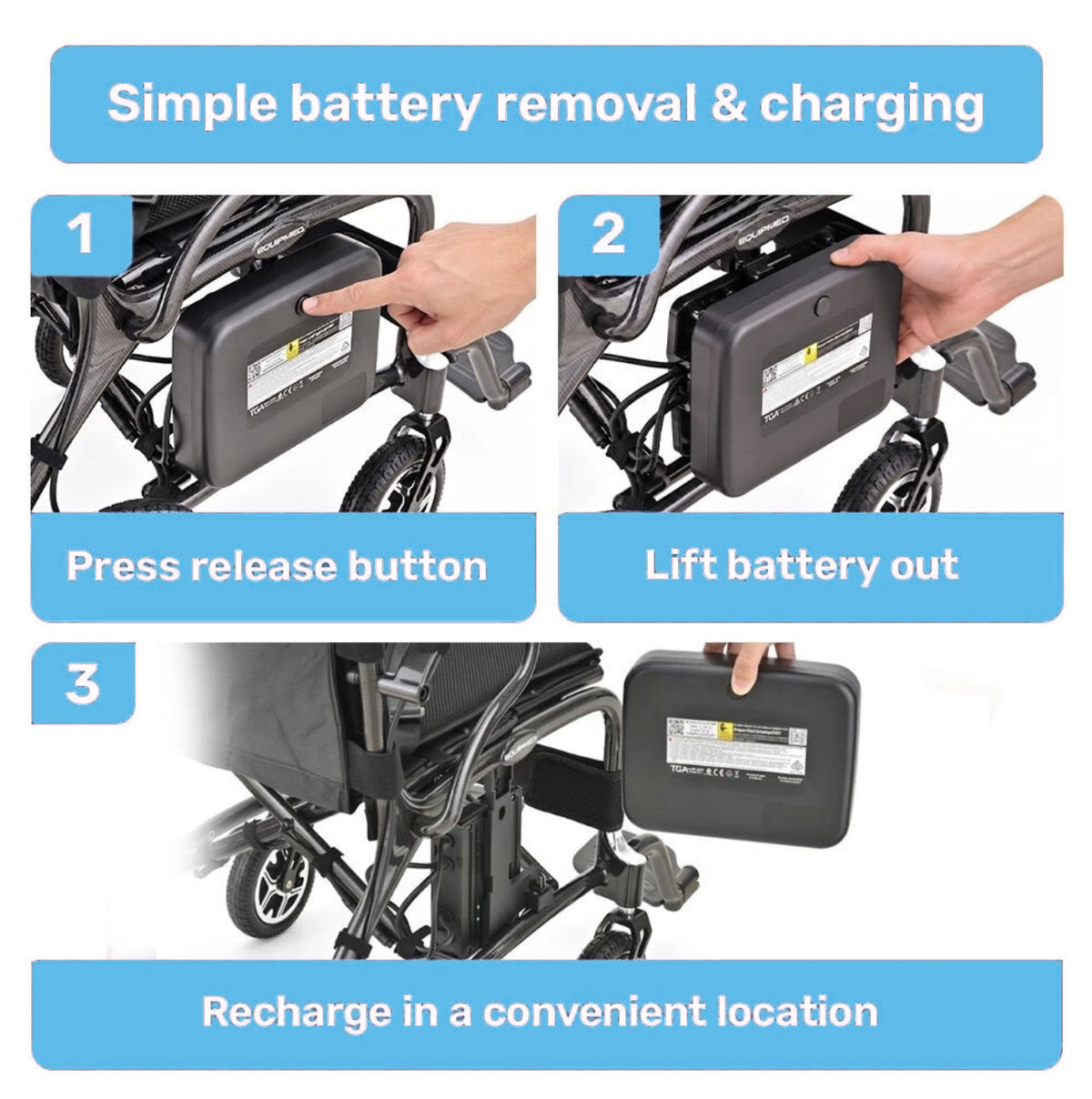CarbonGlide X™ 13.9kg Ultra-Lightweight Carbon Fibre Electric Wheelchair