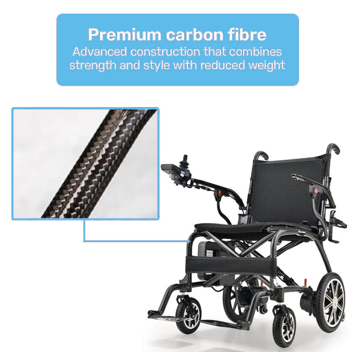 CarbonGlide X™ 13.9kg Ultra-Lightweight Carbon Fibre Electric Wheelchair