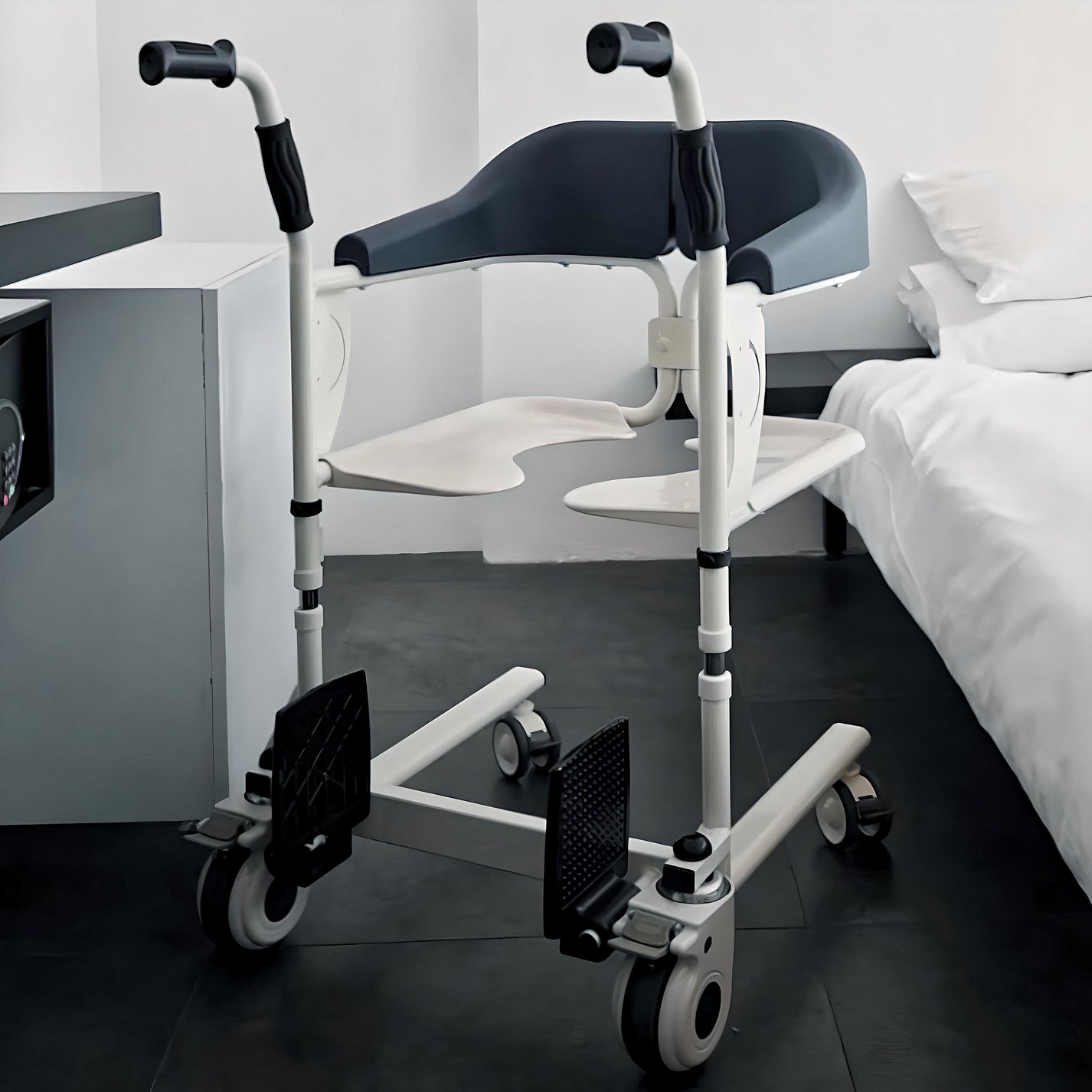 Patient Transfer Commode Wheelchair 4 in 1 for Hospitals, Aged Care ...