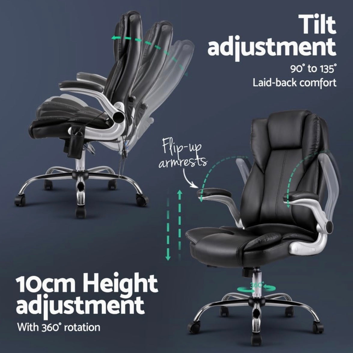 Heat and Rub Executive Office Massage Chair.