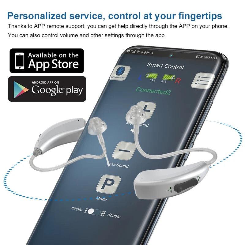 ClearHear Pro - Premium Bluetooth Rechargeable Hearing Aids with Noise Cancelling - Pain Free Me