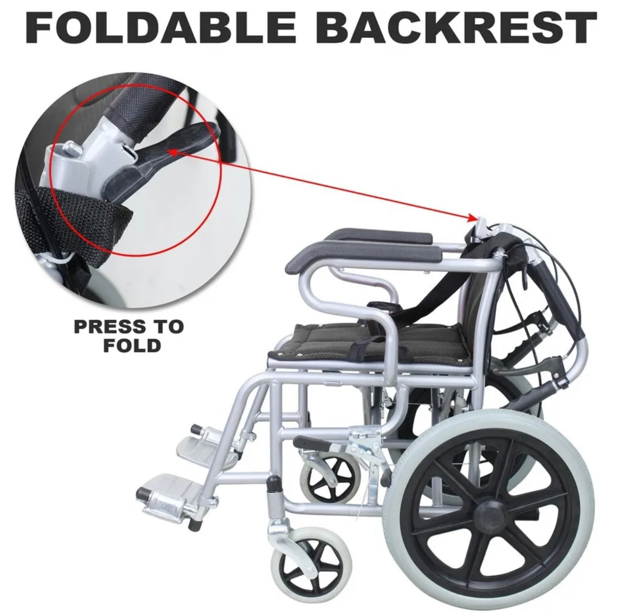 Light Portable Folding Push Wheelchair