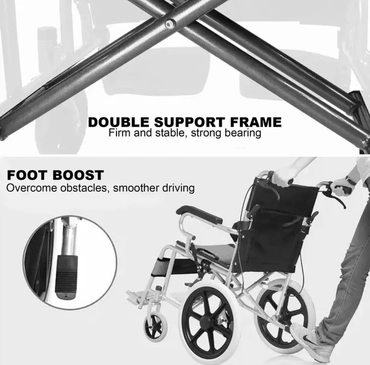 Light Portable Folding Push Wheelchair